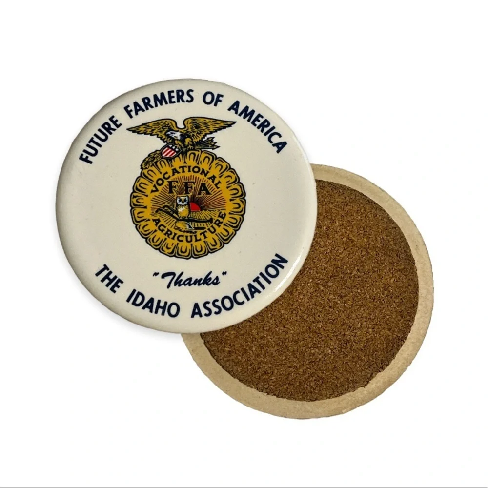 Future Farmers of America Coasters The Idaho Association Ceramic‎ Cork Bottom